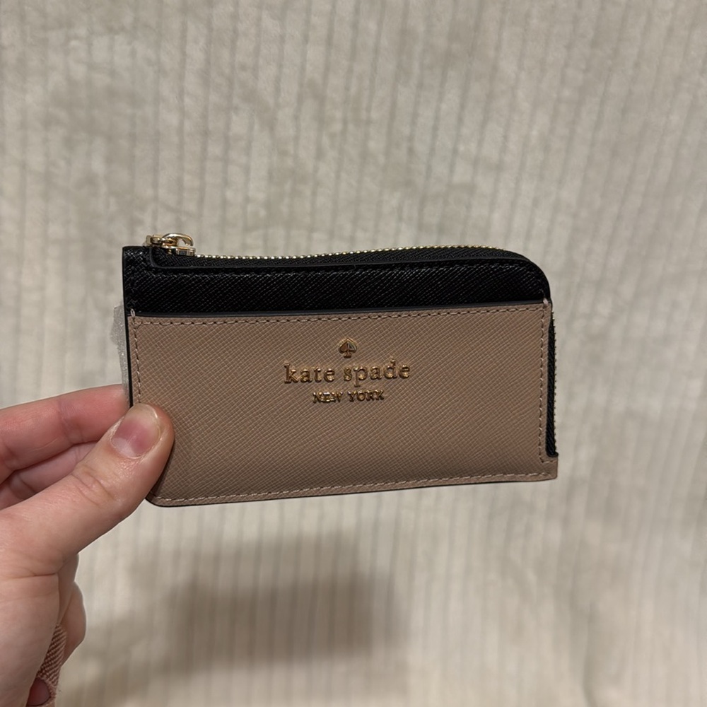 Kate Spade Toasted Hazelnut Colorblock Card Holder New - Picture 2 of 9